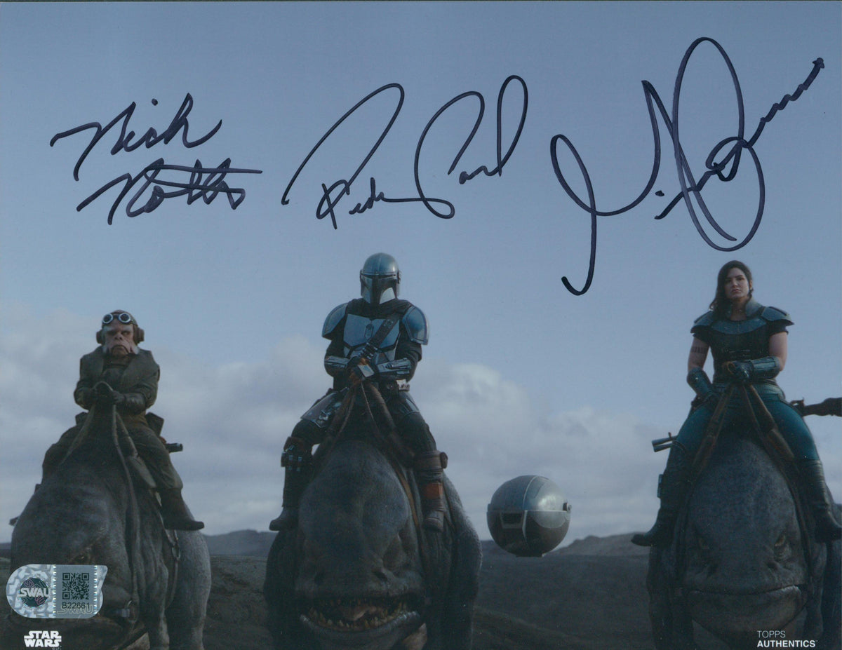 Pedro Pascal, Gina Carano, & Nick Nolte Signed 8x10 Photo - SWAU Authenticated - SWAU