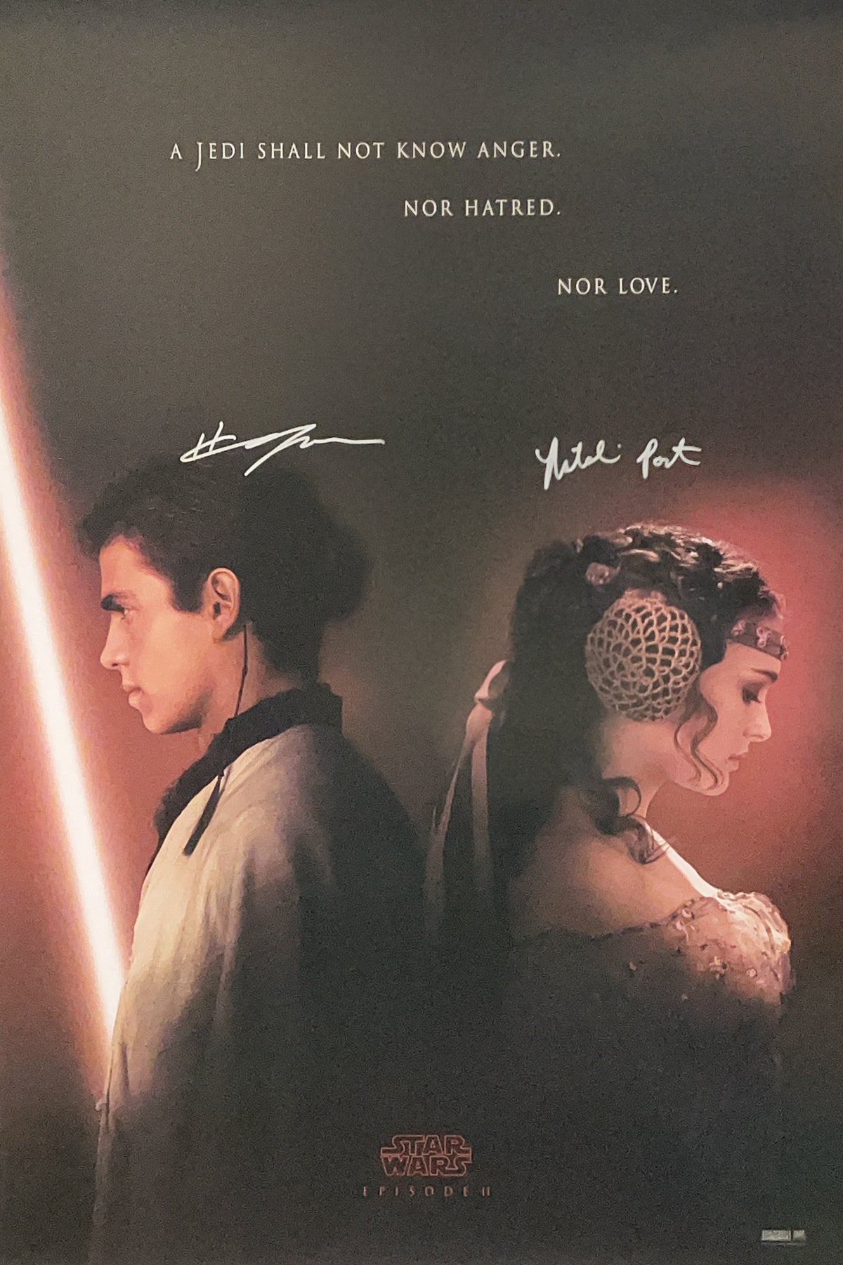 Natalie Portman & Hayden Christensen Signed Star Wars: Episode II Poster - SWAU Authenticated - SWAU