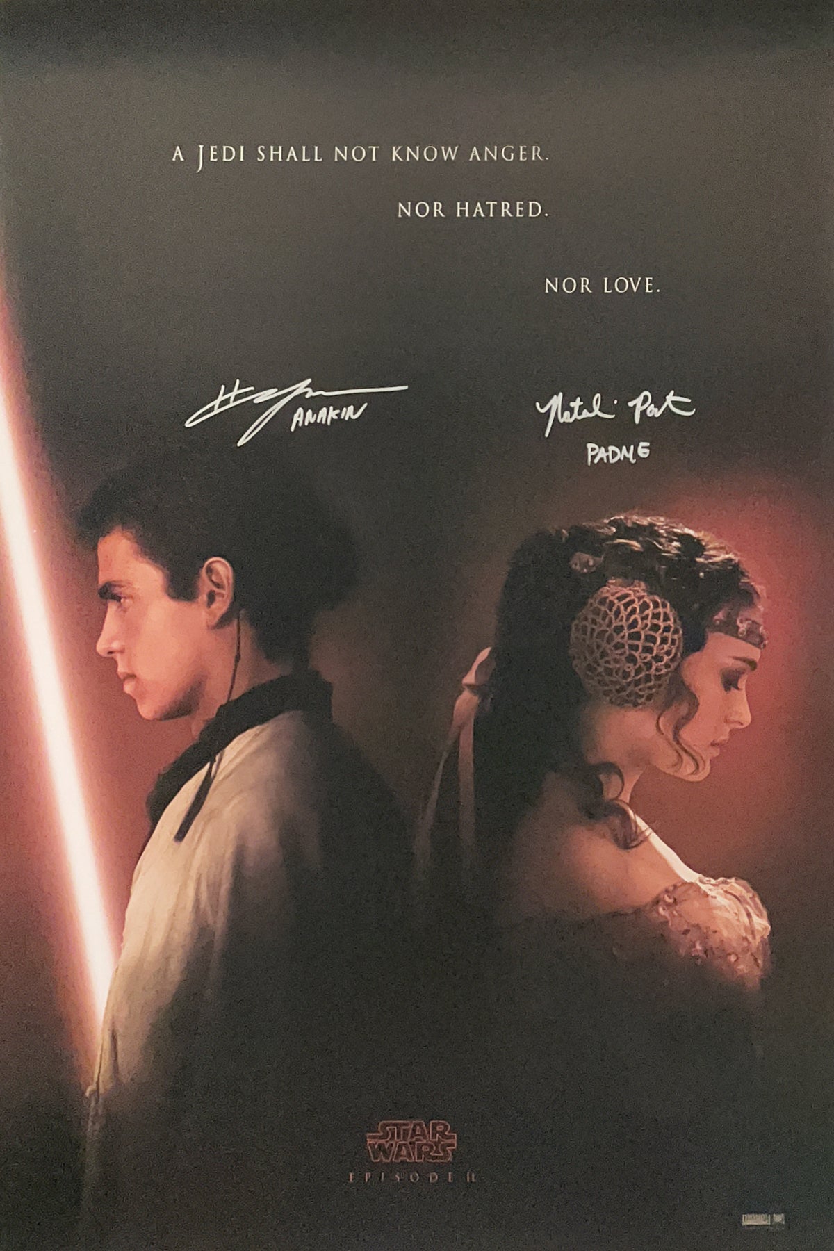 Natalie Portman & Hayden Christensen Signed Star Wars: Episode II Poster - SWAU Authenticated - SWAU