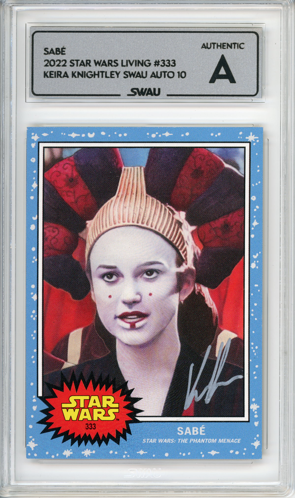 Keira Knightley Signed Trading Card - SWAU Authenticated & Encapsulated - SWAU